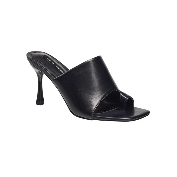 French Connection Kelly High Heel Slide Sandals in Black Size 8.5